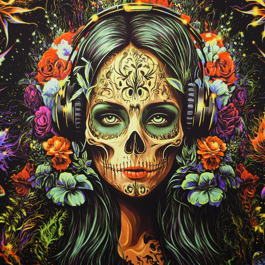 Santa Muerte UV-Active Wrapped Canvas