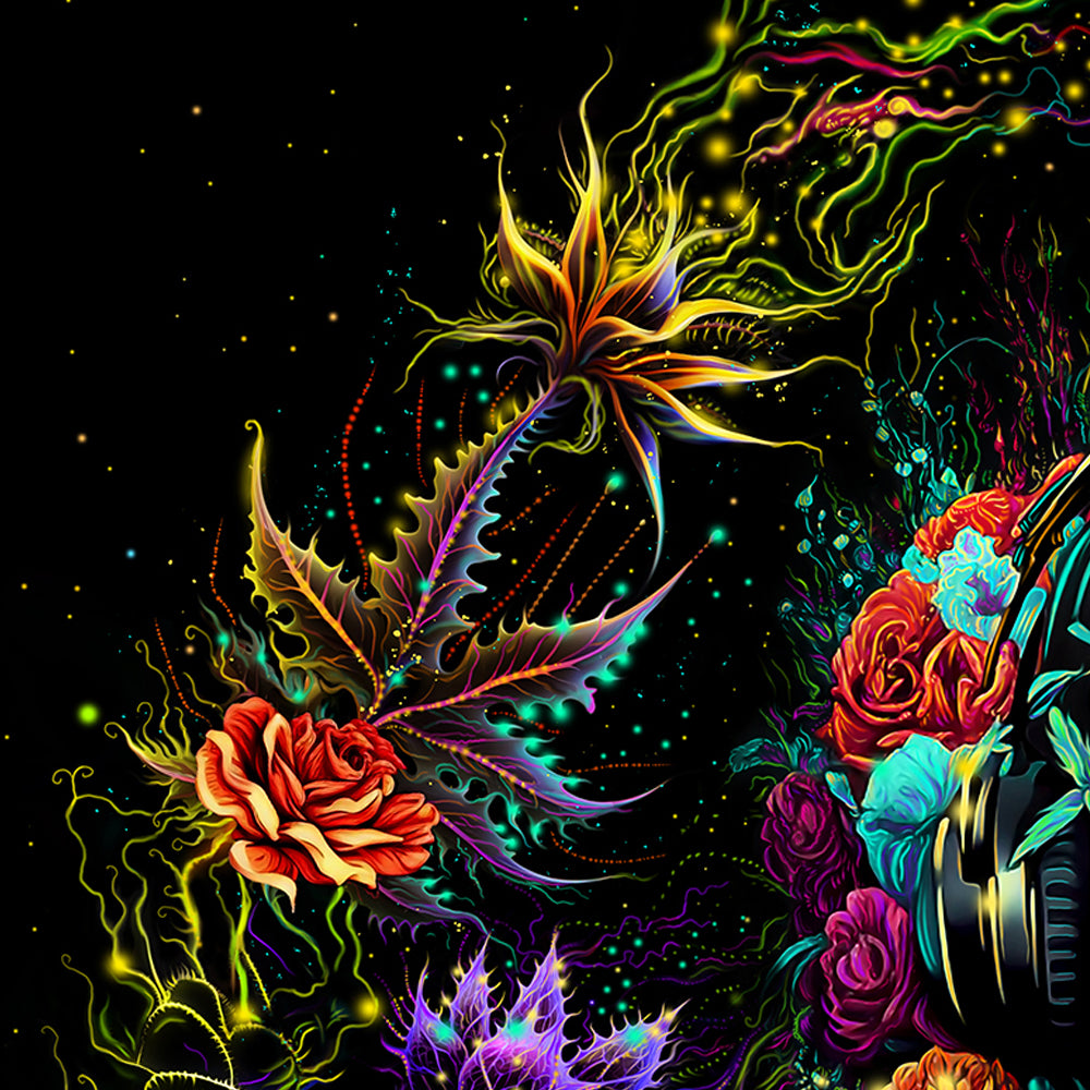 Santa Muerte Backdrop UV active Blacklight - Artrama