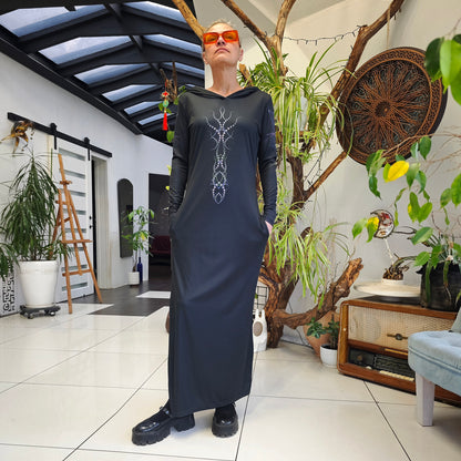Trishula Blacklight UV Active Dress With Hood