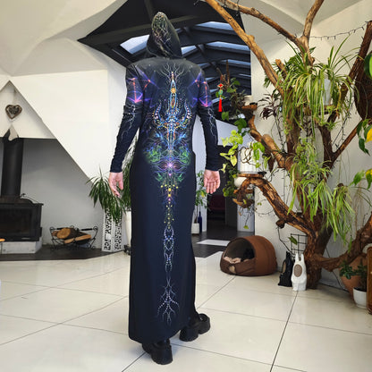 Trishula Blacklight UV Active Dress With Hood
