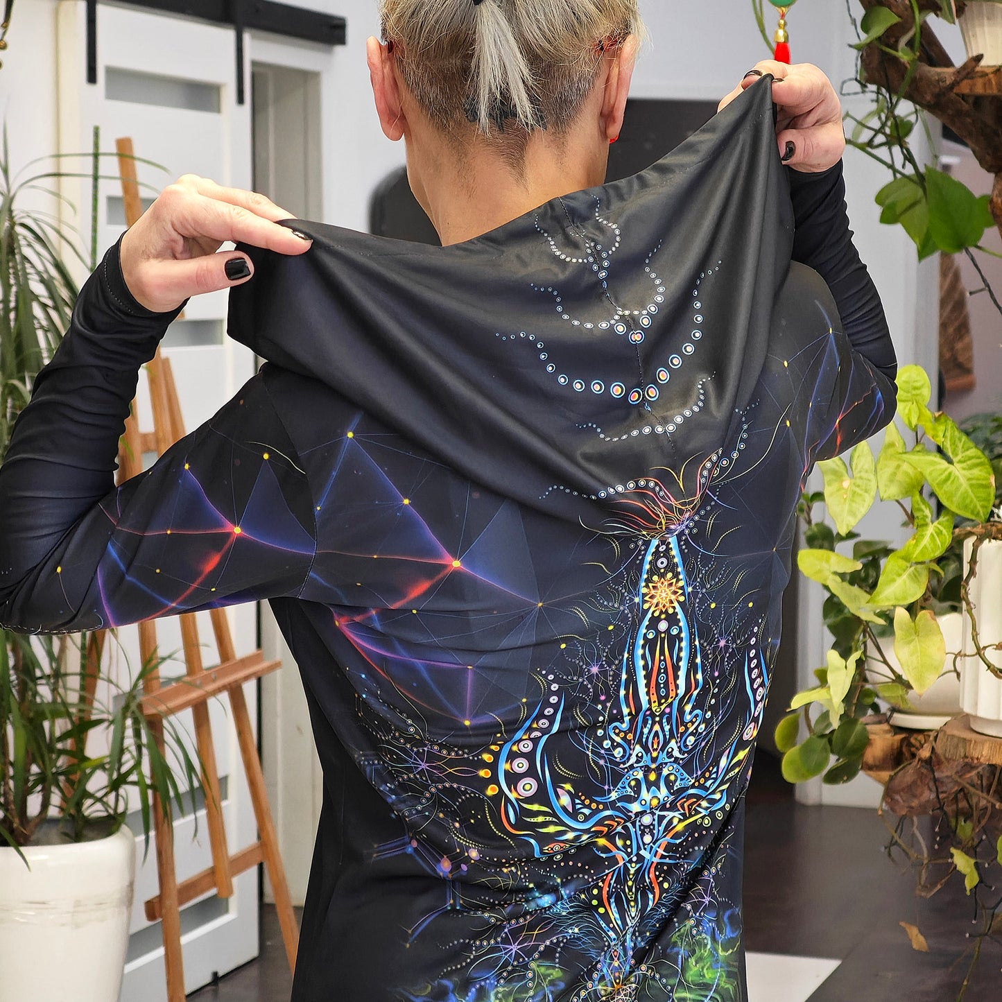 Trishula Blacklight UV Active Dress With Hood