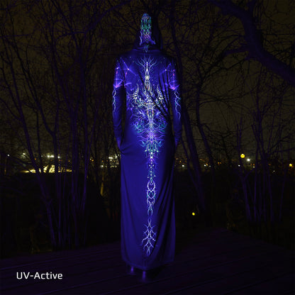 Trishula Blacklight UV Active Dress With Hood