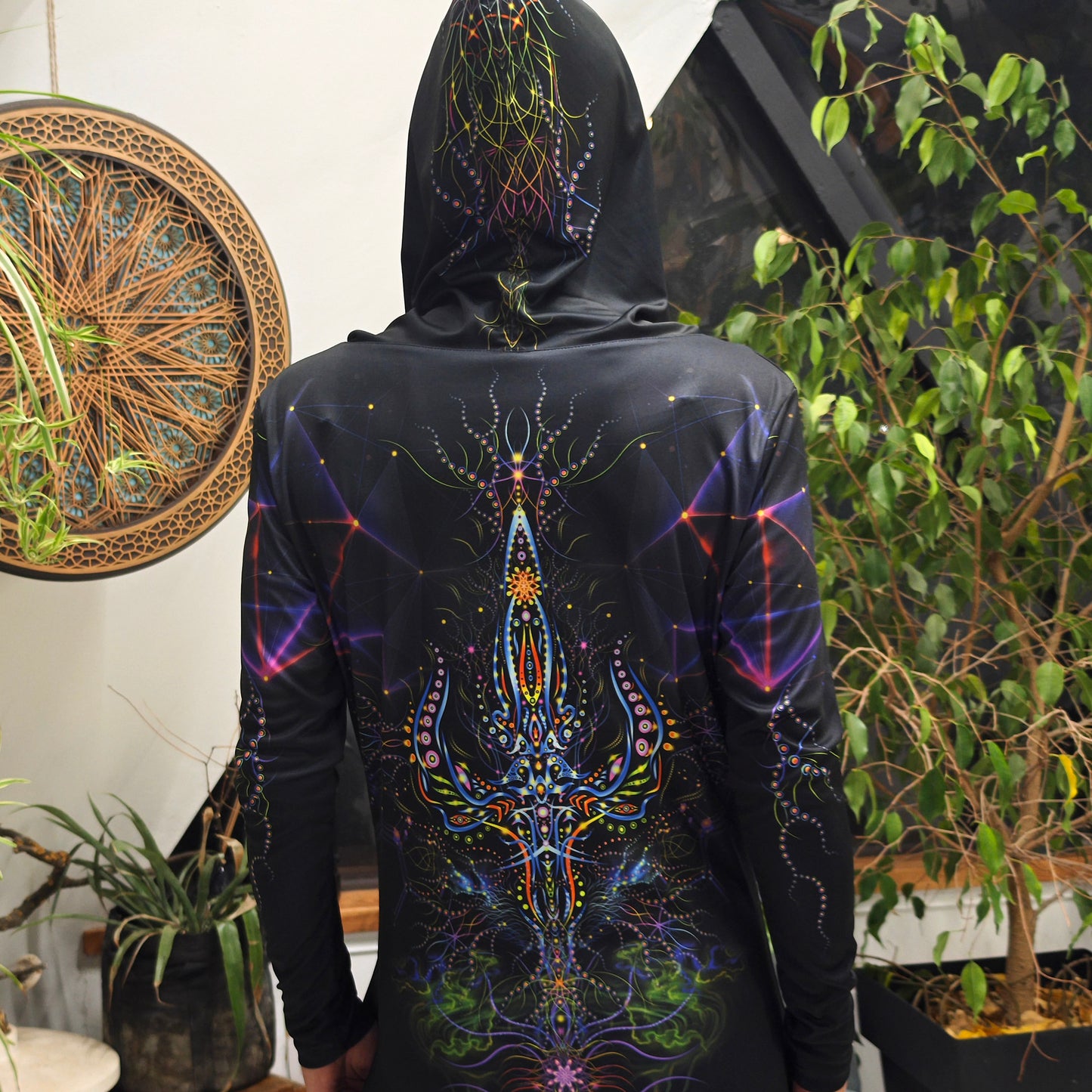 Trishula Blacklight UV Active Dress With Hood