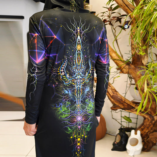 Trishula Blacklight UV Active Dress With Hood