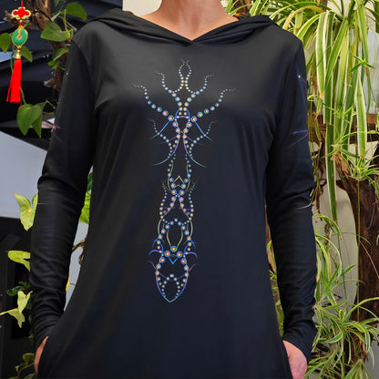 Trishula Blacklight UV Active Dress With Hood