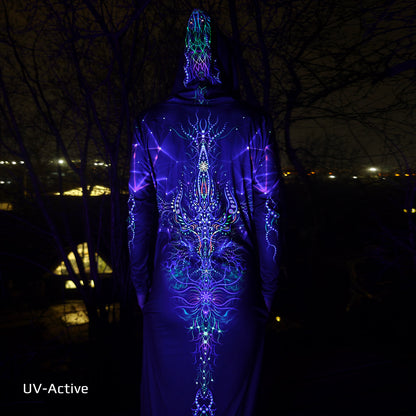 Trishula Blacklight UV Active Dress With Hood