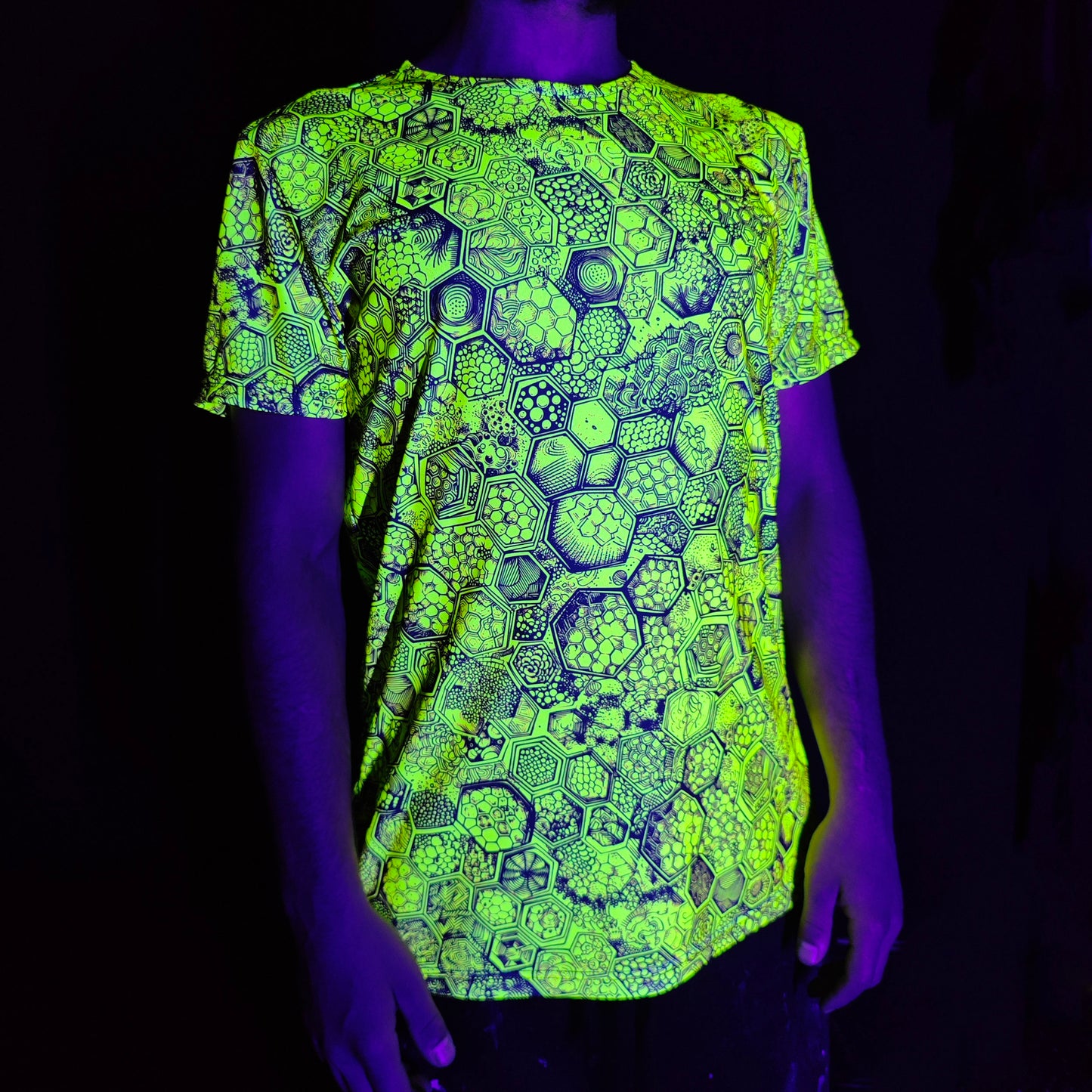 Honeycombs Blacklight UV active T-shirt