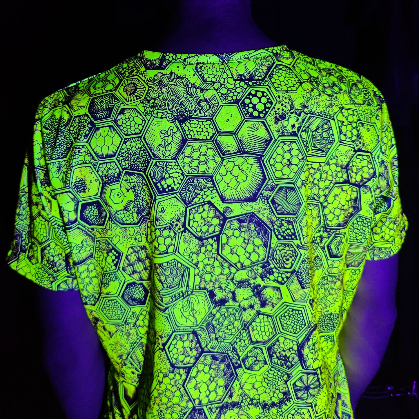 Honeycombs Blacklight UV active T-shirt