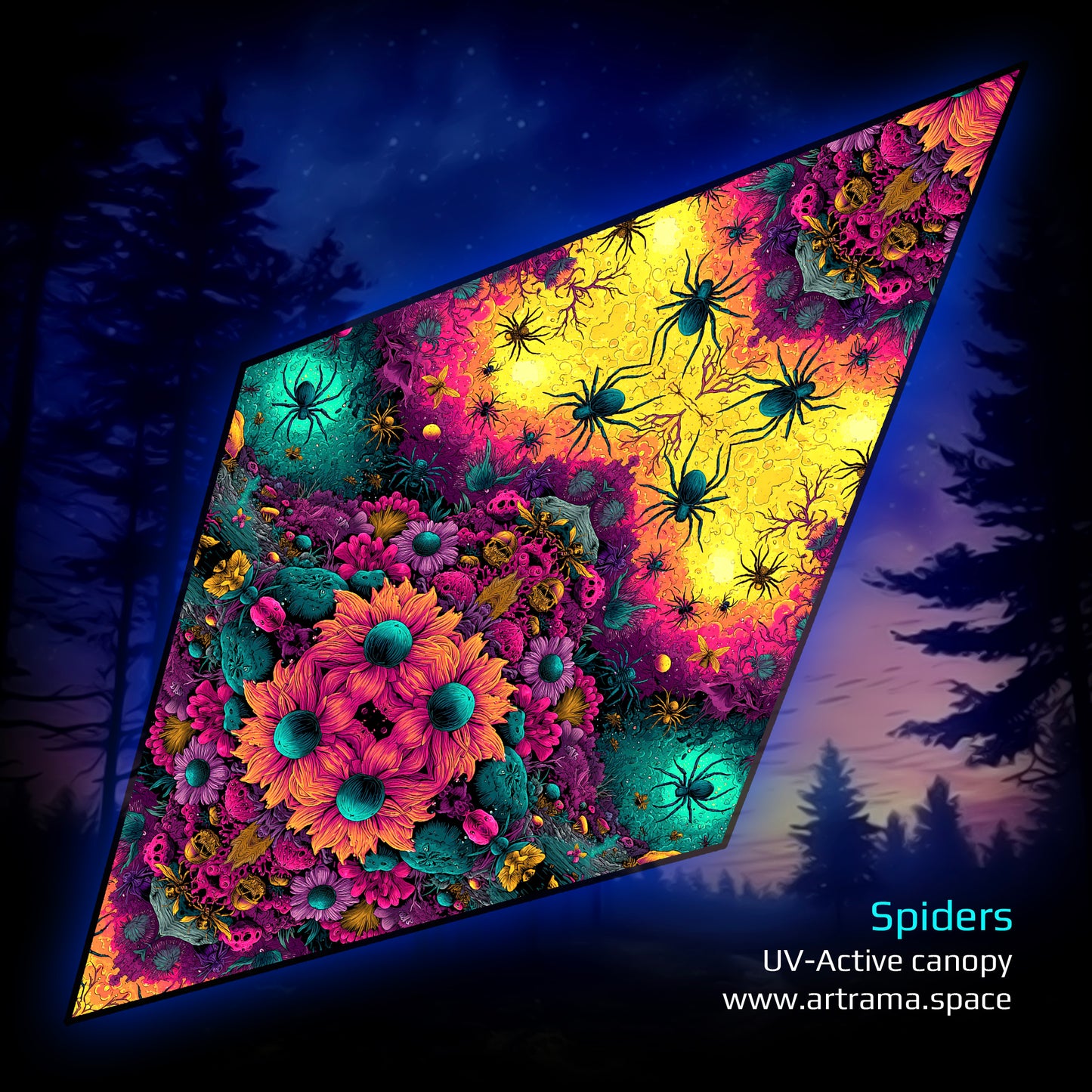 Spiders Canopy UV Active Blacklight Decor