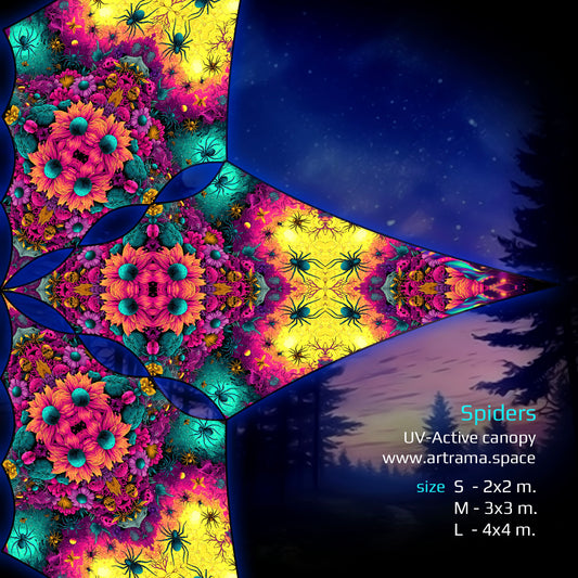 Spiders Canopy UV Active Blacklight Decor