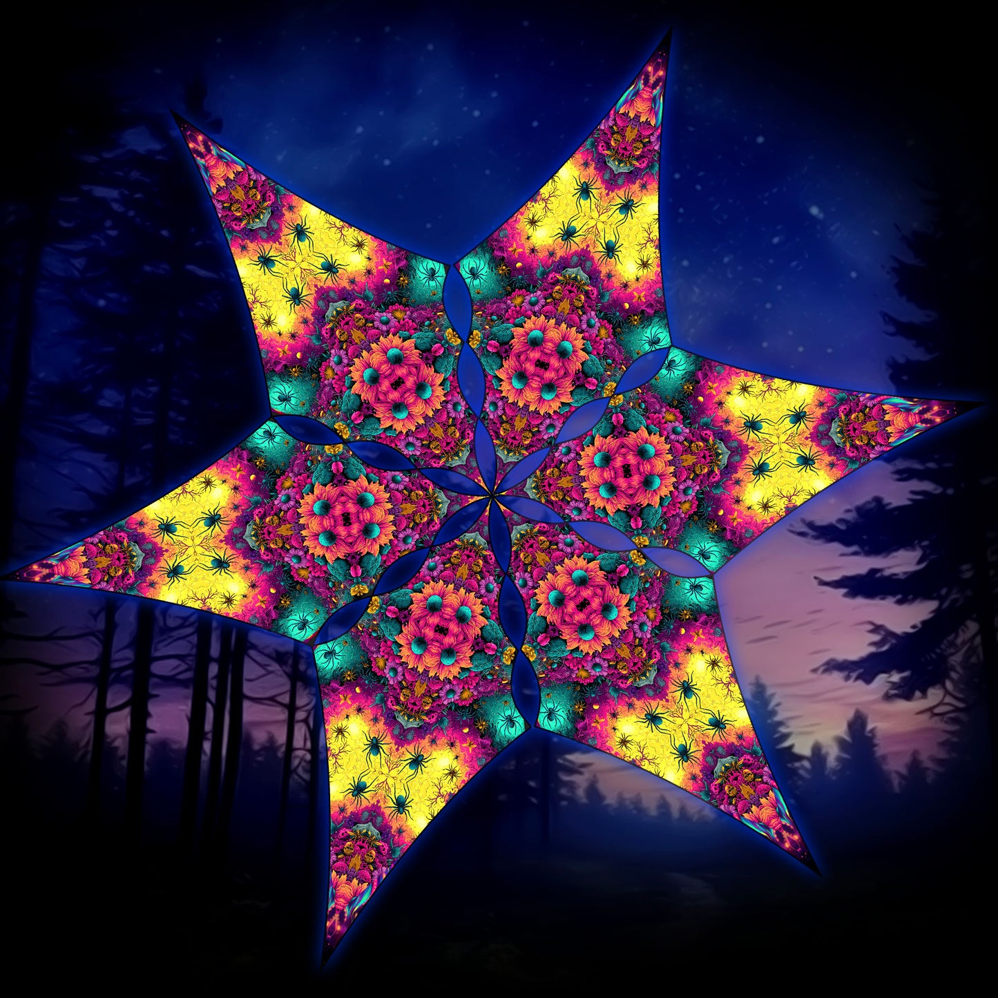Spiders Canopy UV Active Blacklight Decor