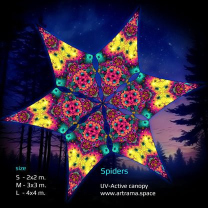 Spiders Canopy UV Active Blacklight Decor