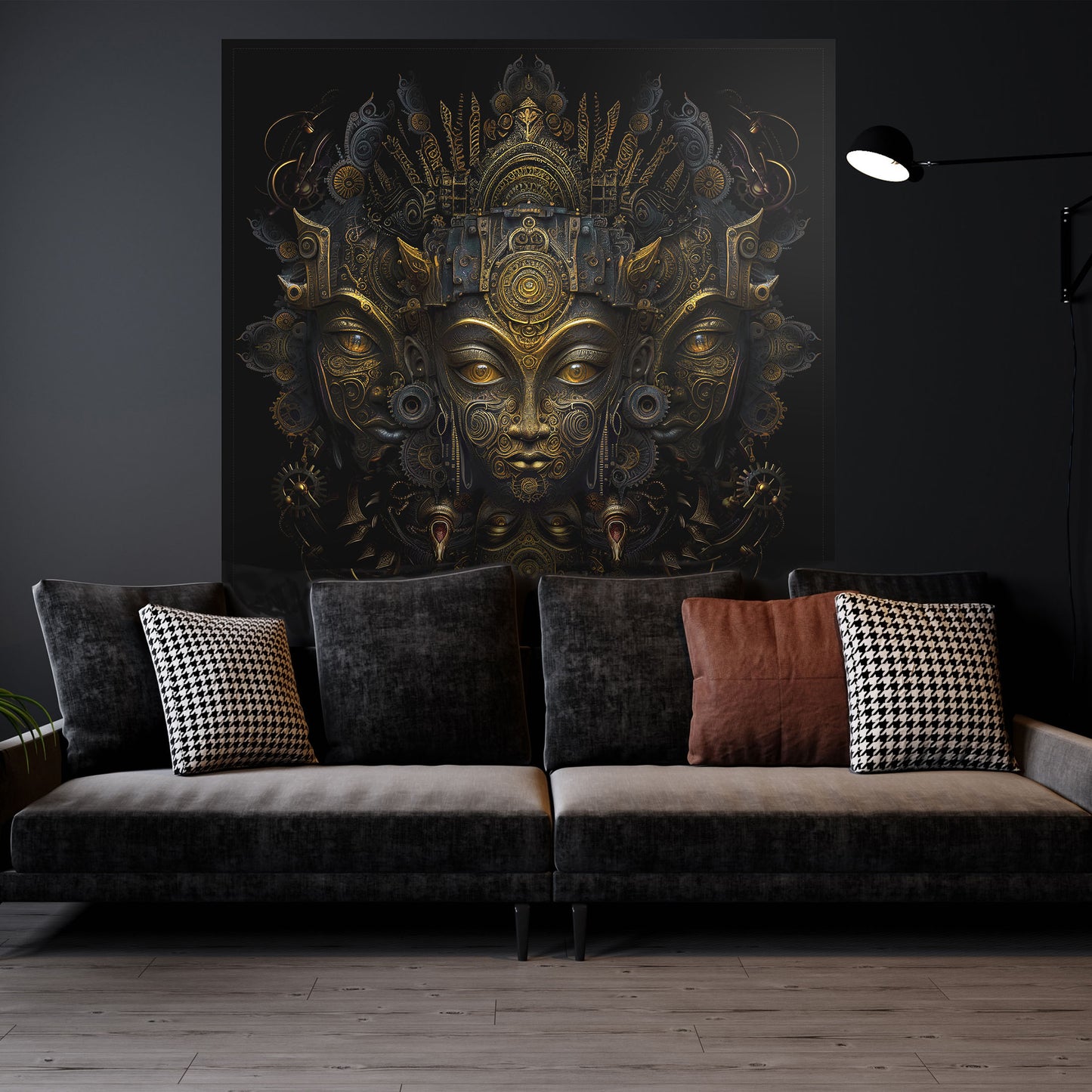 Steampunk Buddha Backdrop UV-Active Blacklight - Artrama