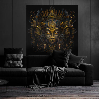 Steampunk Buddha Backdrop UV-Active Blacklight - Artrama