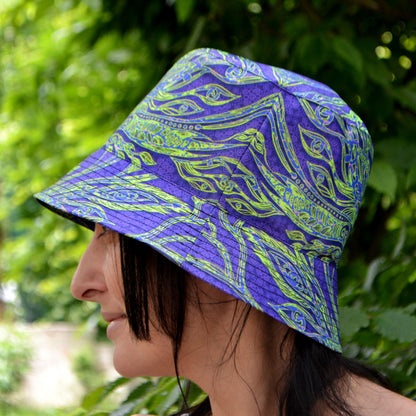 Tree of Life Panama, Blacklight UV active bucket hat