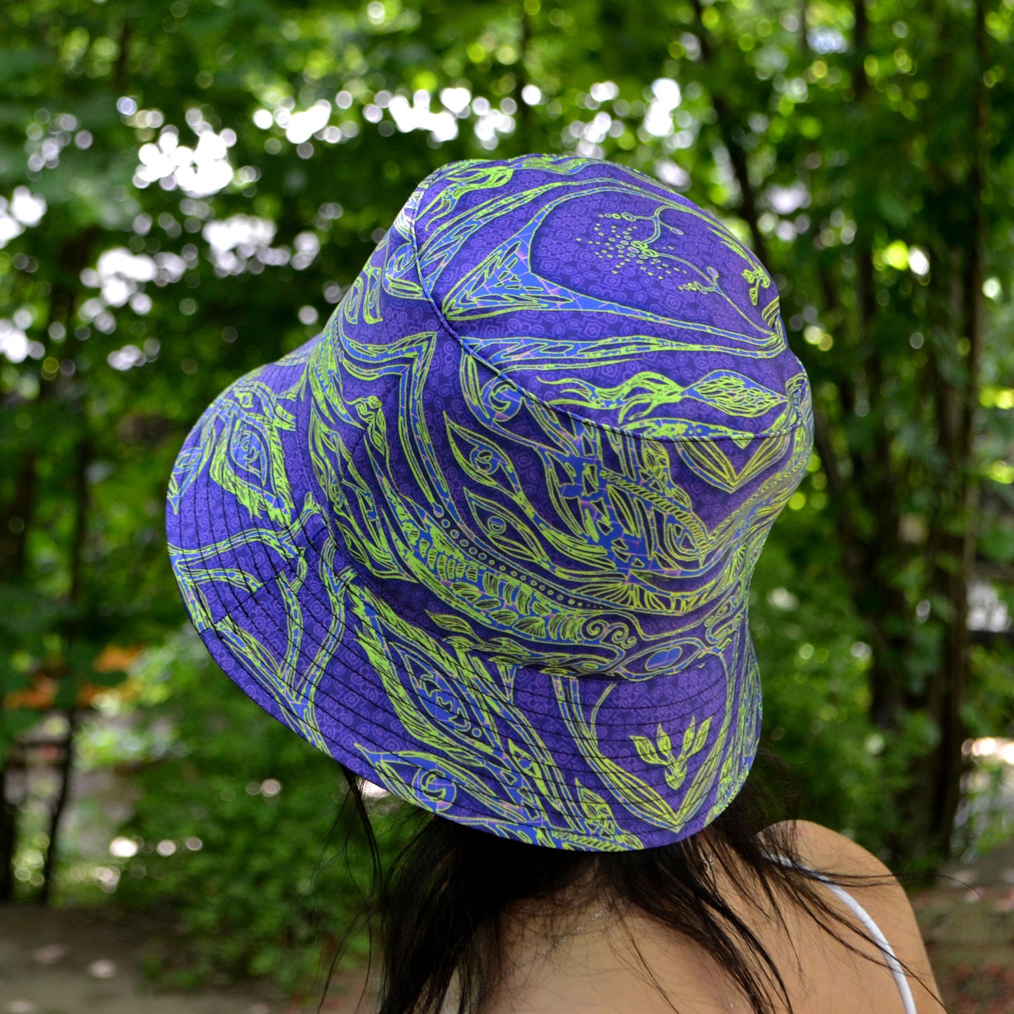 Tree of Life Panama, Blacklight UV active bucket hat