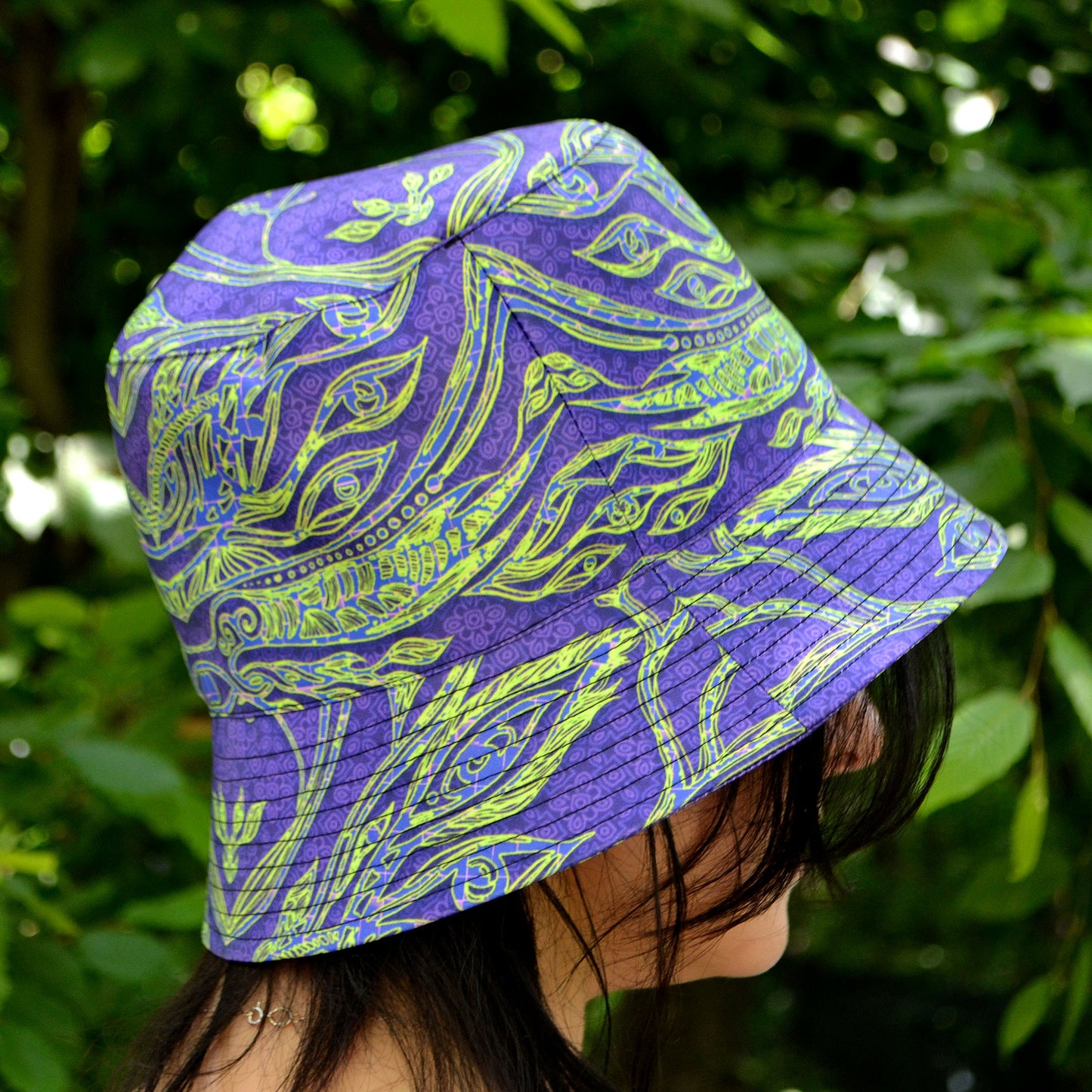 Tree of Life Panama, Blacklight UV active bucket hat