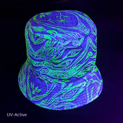 Tree of Life Panama, Blacklight UV active bucket hat