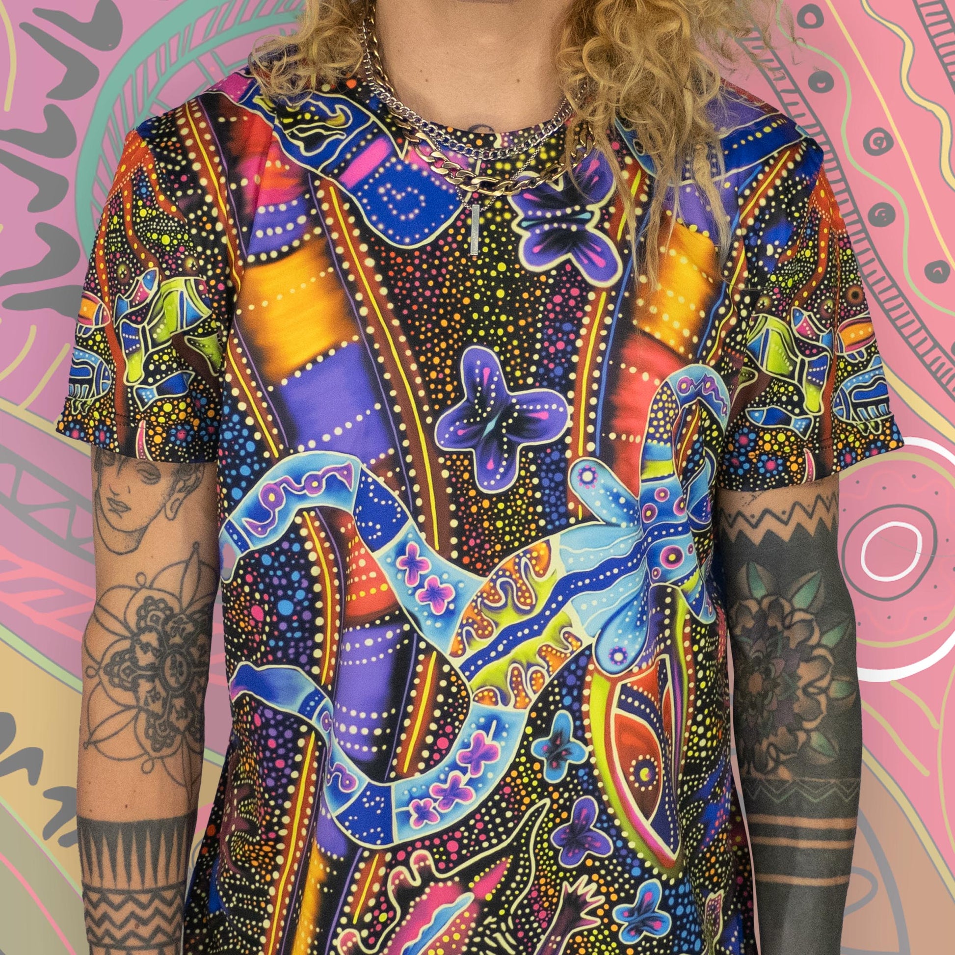 Tribal Australia Blacklight UV active T-shirt - Artrama