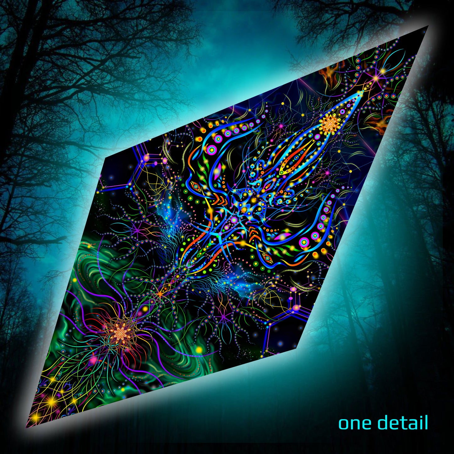 Trishula Canopy UV-Active Blacklight Decor