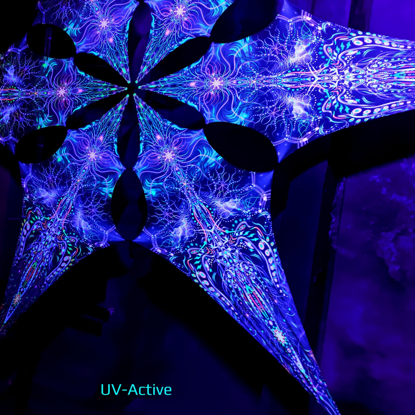 Trishula Canopy UV-Active Blacklight Decor