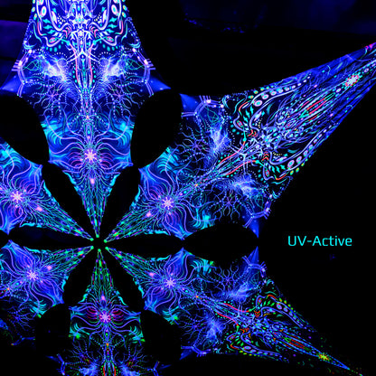 Trishula Canopy UV-Active Blacklight Decor