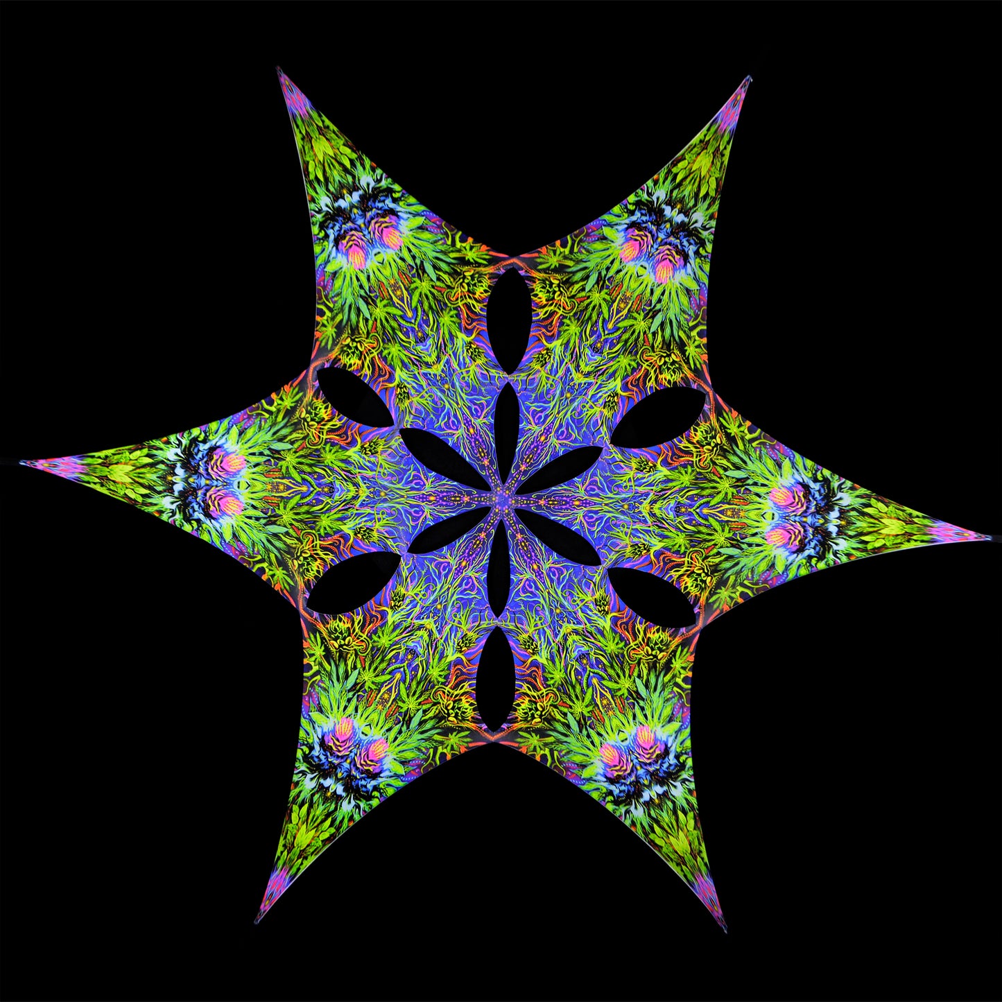 Twin Flowers Canopy UV Active Blacklight Decor - Artrama