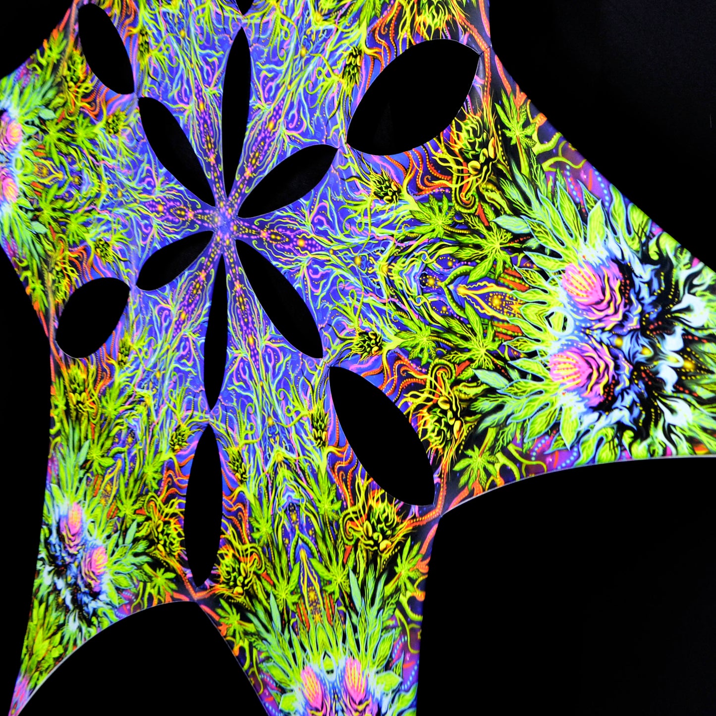 Twin Flowers Canopy UV Active Blacklight Decor - Artrama