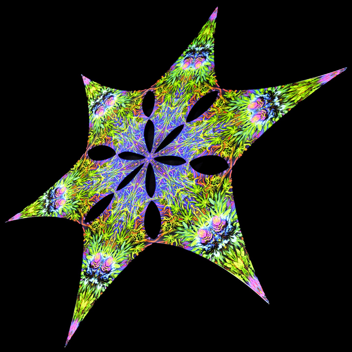 Twin Flowers Canopy UV Active Blacklight Decor - Artrama