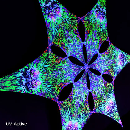 Twin Flowers Canopy UV Active Blacklight Decor - Artrama