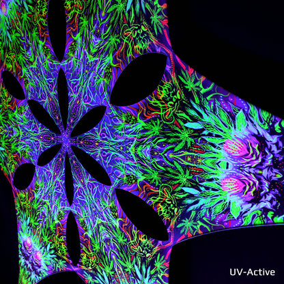 Twin Flowers Canopy UV Active Blacklight Decor - Artrama