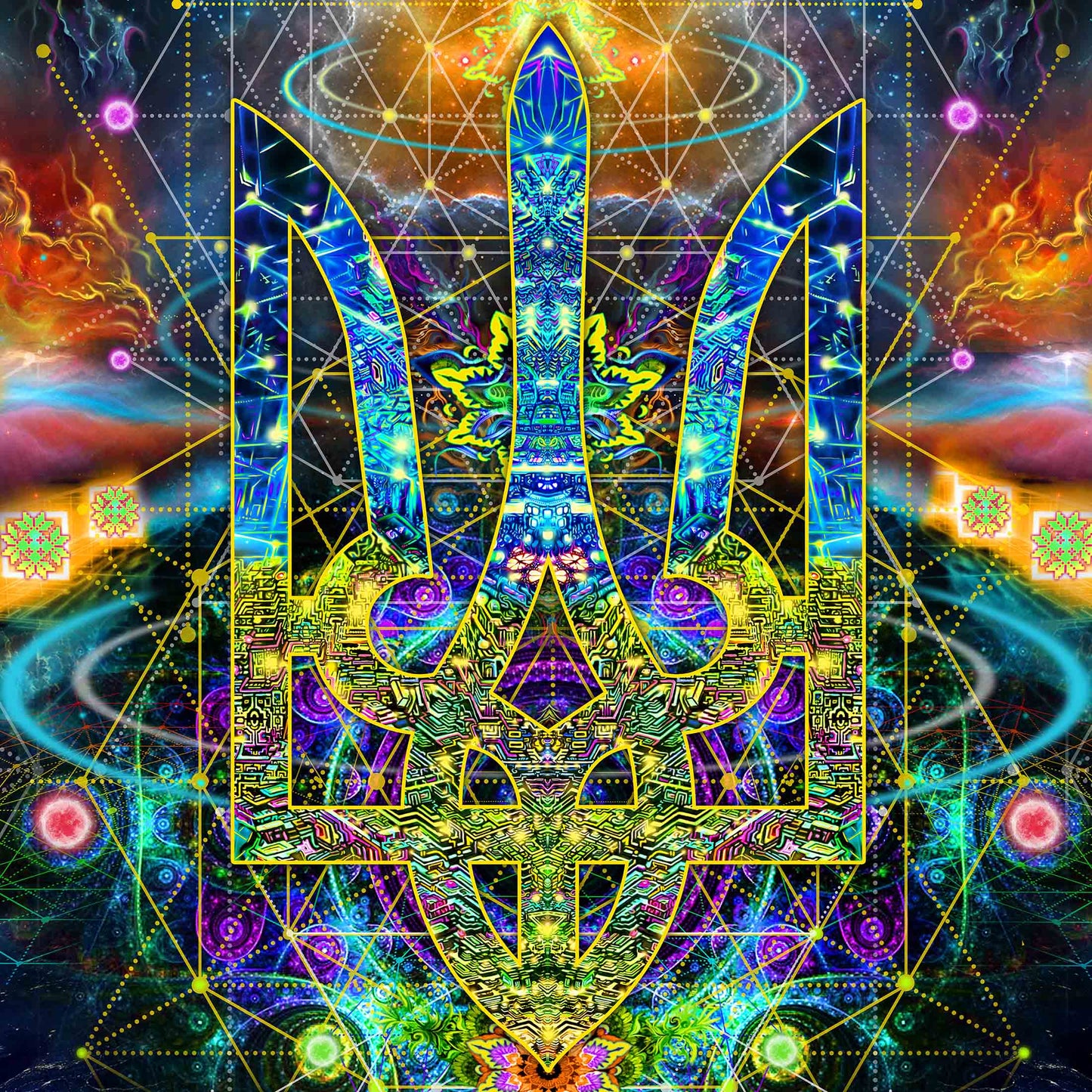 Ukraine for freedom Backdrop UV-Active Blacklight - Artrama
