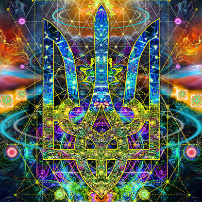 Ukraine for freedom Backdrop UV-Active Blacklight - Artrama