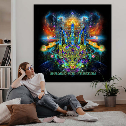 Ukraine for freedom Backdrop UV-Active Blacklight - Artrama