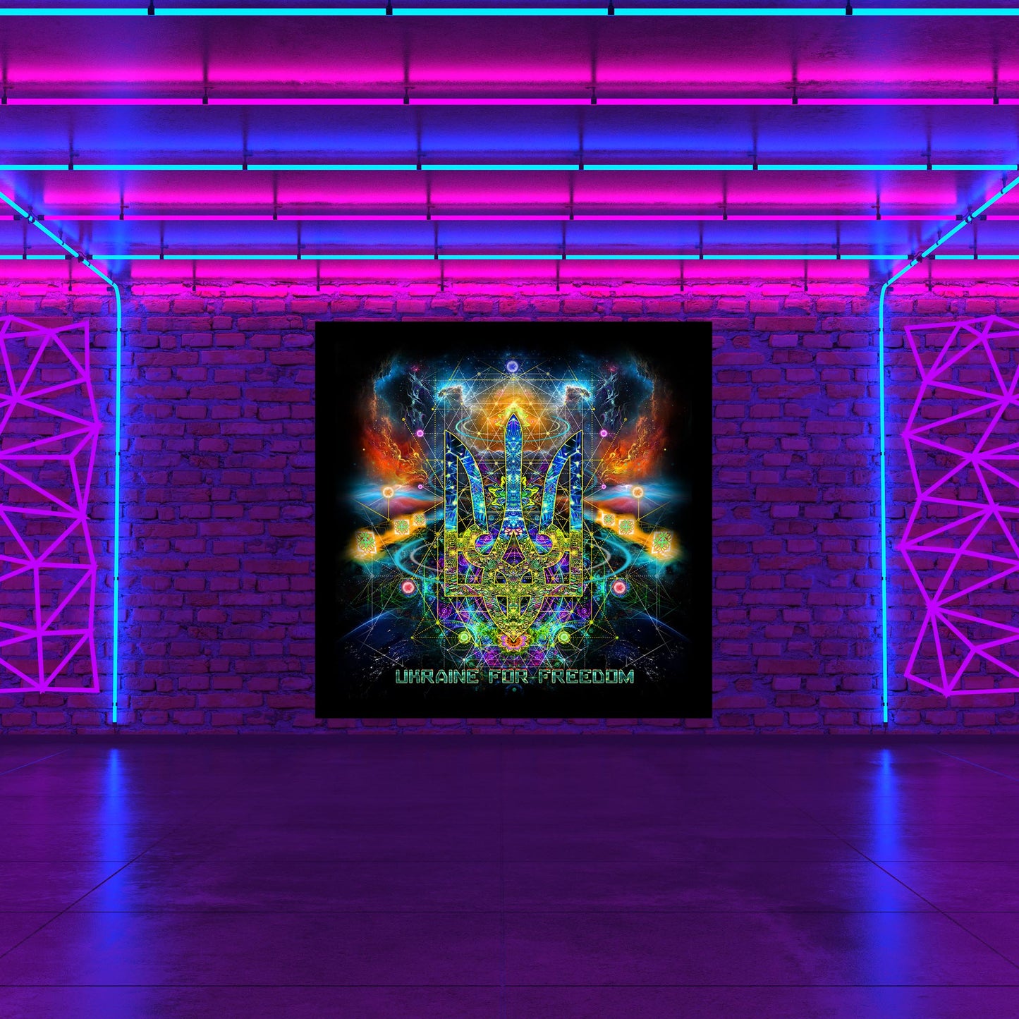 Ukraine for freedom Backdrop UV-Active Blacklight - Artrama