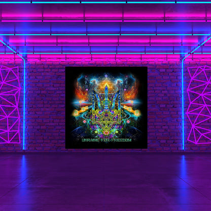 Ukraine for freedom Backdrop UV-Active Blacklight - Artrama