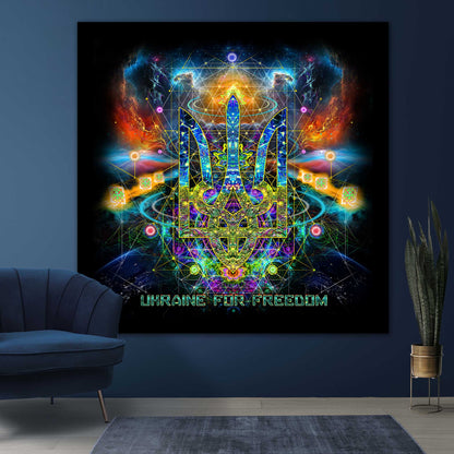 Ukraine for freedom Backdrop UV-Active Blacklight - Artrama