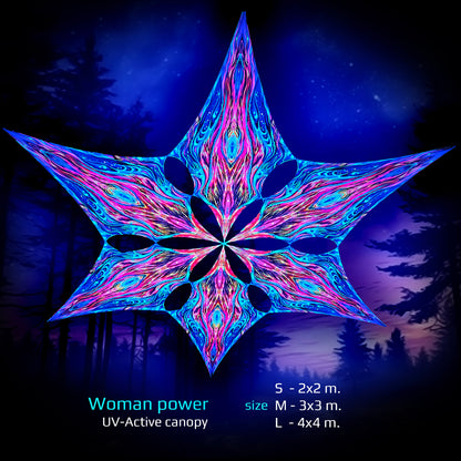 Woman Power Canopy UV Active Blacklight Decor