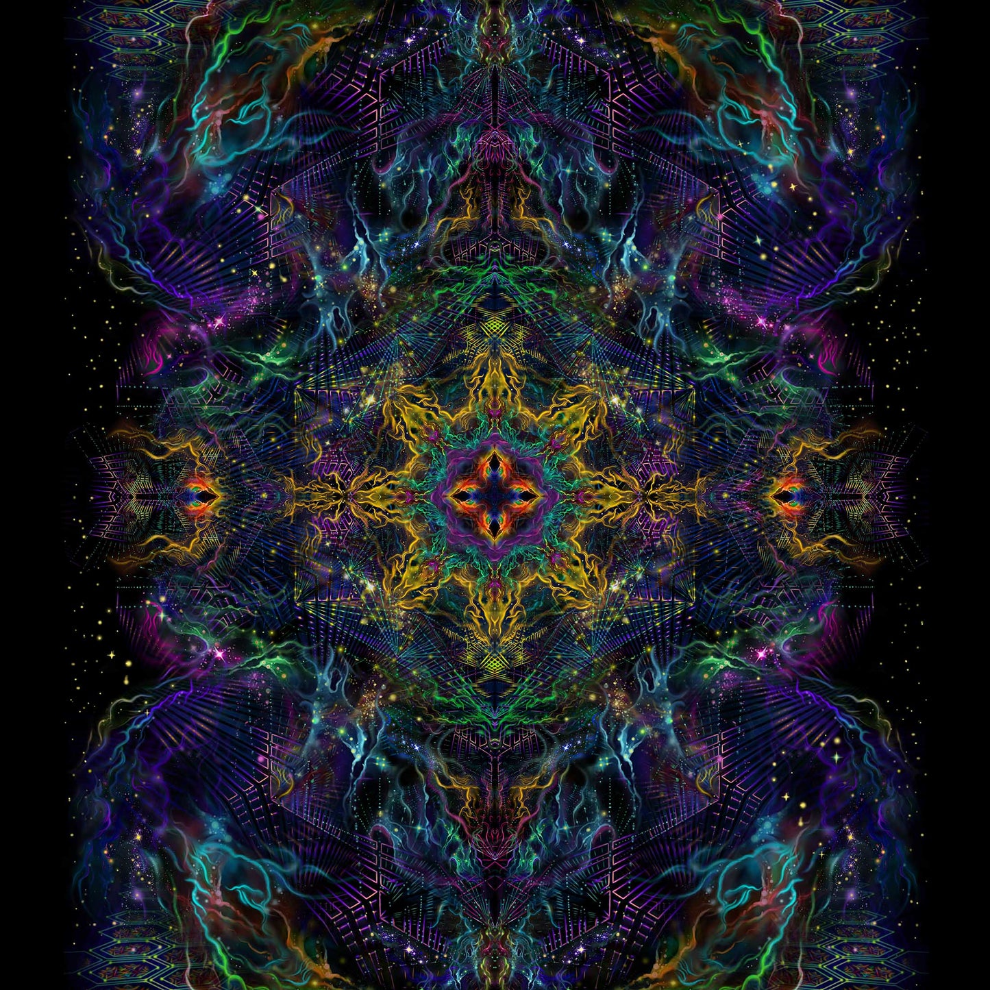Yantra of the Universe Psy Backdrop UV-Active Blacklight - Artrama