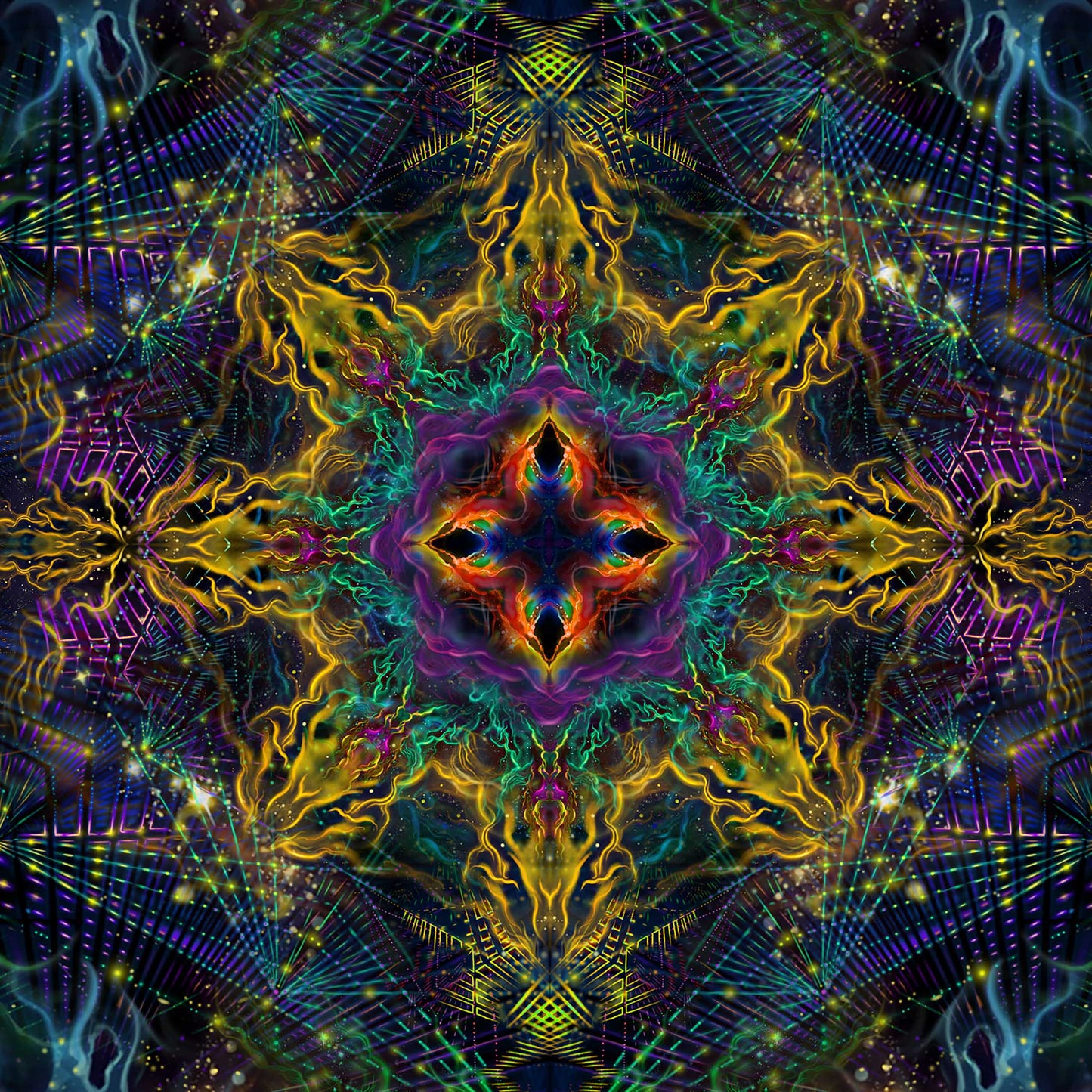 Yantra of the Universe Psy Backdrop UV-Active Blacklight - Artrama