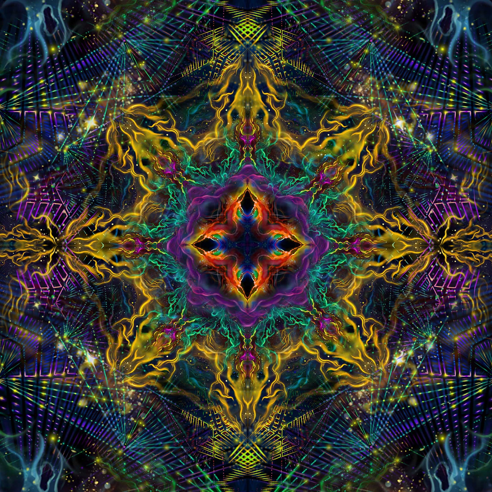 Yantra of the Universe Psy Backdrop UV-Active Blacklight - Artrama