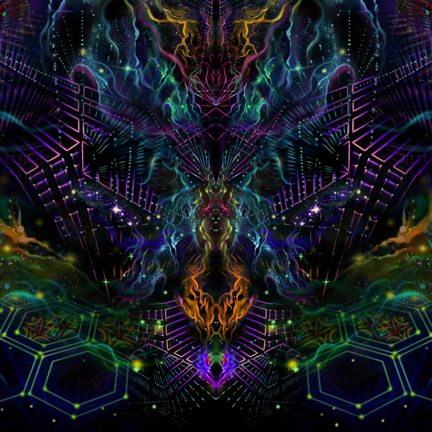Yantra of the Universe Psy Backdrop UV-Active Blacklight - Artrama