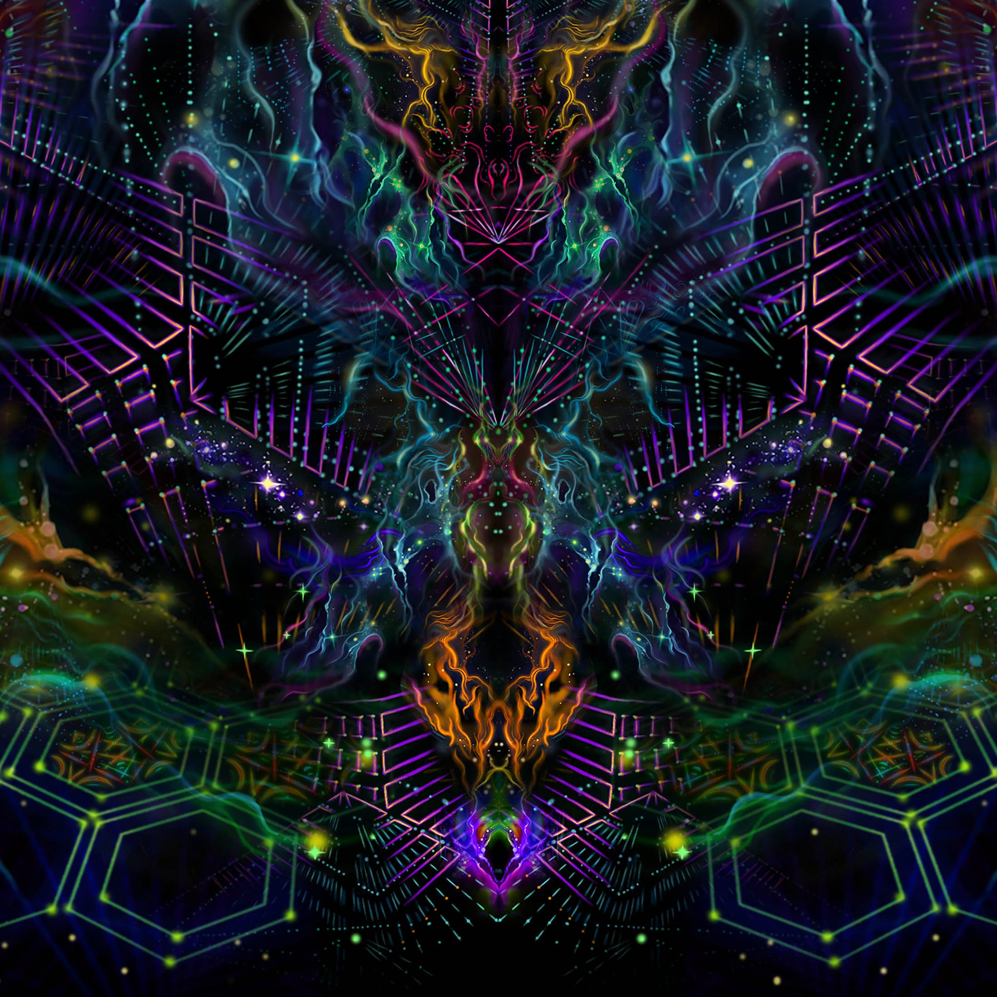 Yantra of the Universe Psy Backdrop UV-Active Blacklight - Artrama