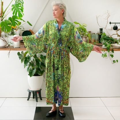 Blacklight Kimono Yggdrasil, Rave Dress, Festival Tunic, Trippy Wear (Unisex)