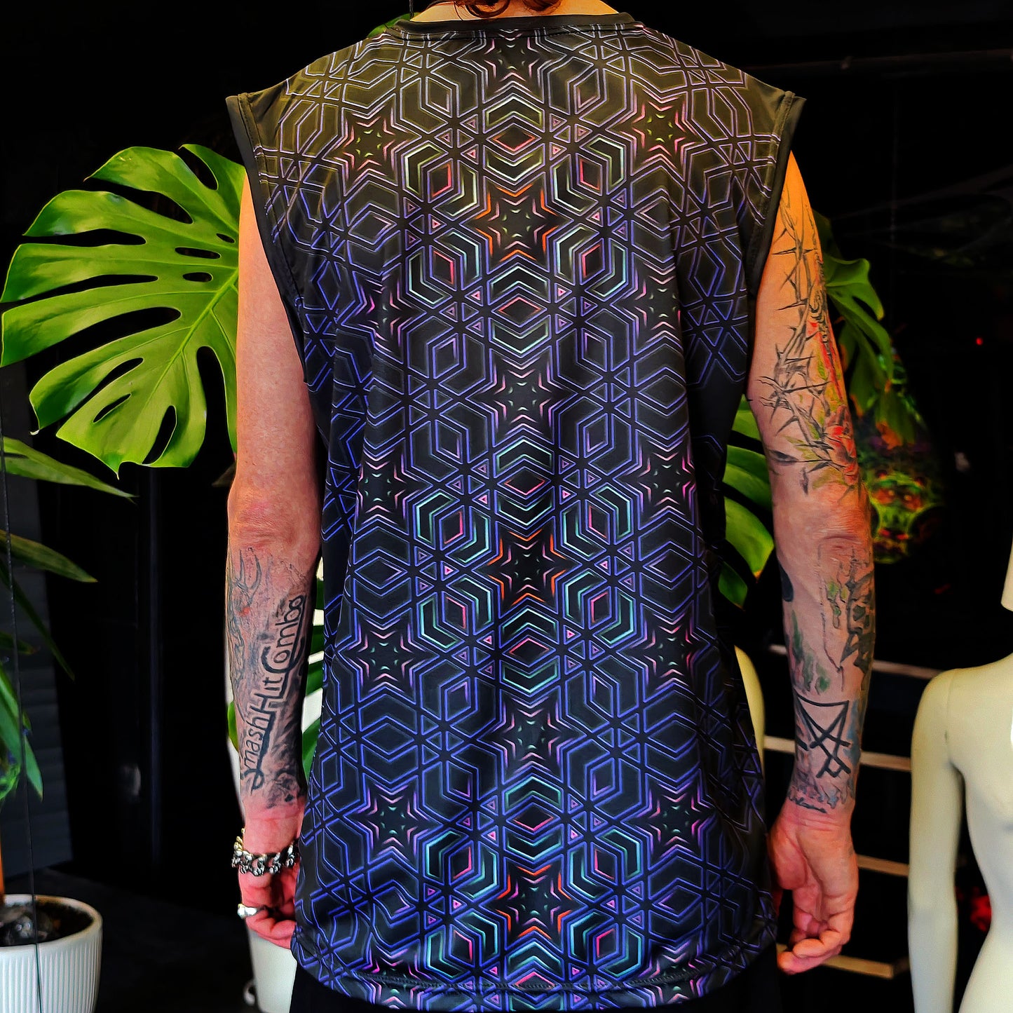 Sacred Geometry - Sleeveless T-Shirt Blacklight UV active