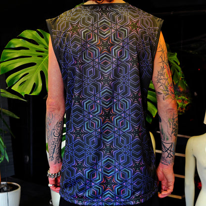 Sacred Geometry - Sleeveless T-Shirt Blacklight UV active