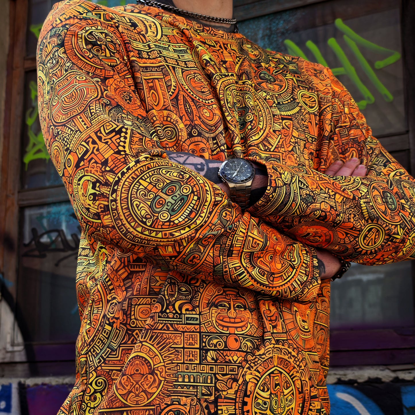 Maya Pattern Long sleeve Blacklight UV-active