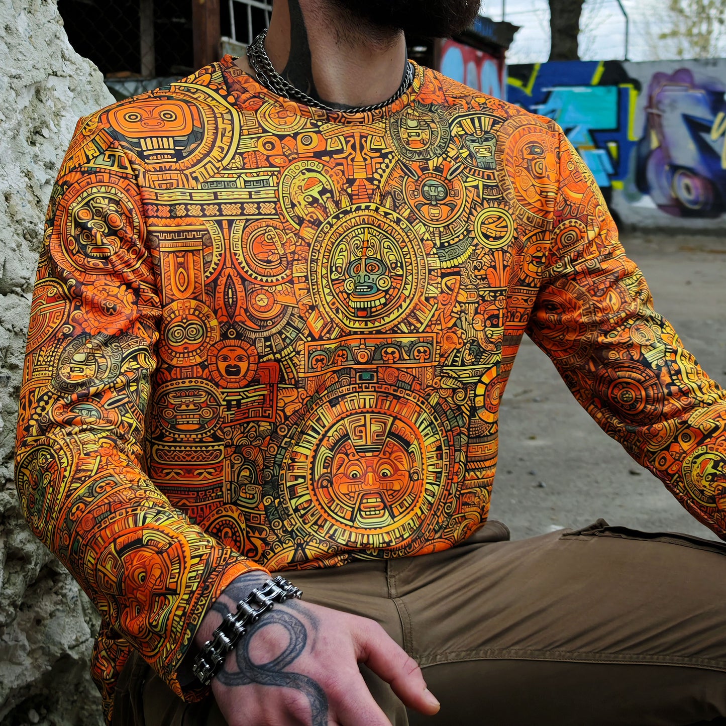 Maya Pattern Long sleeve Blacklight UV-active