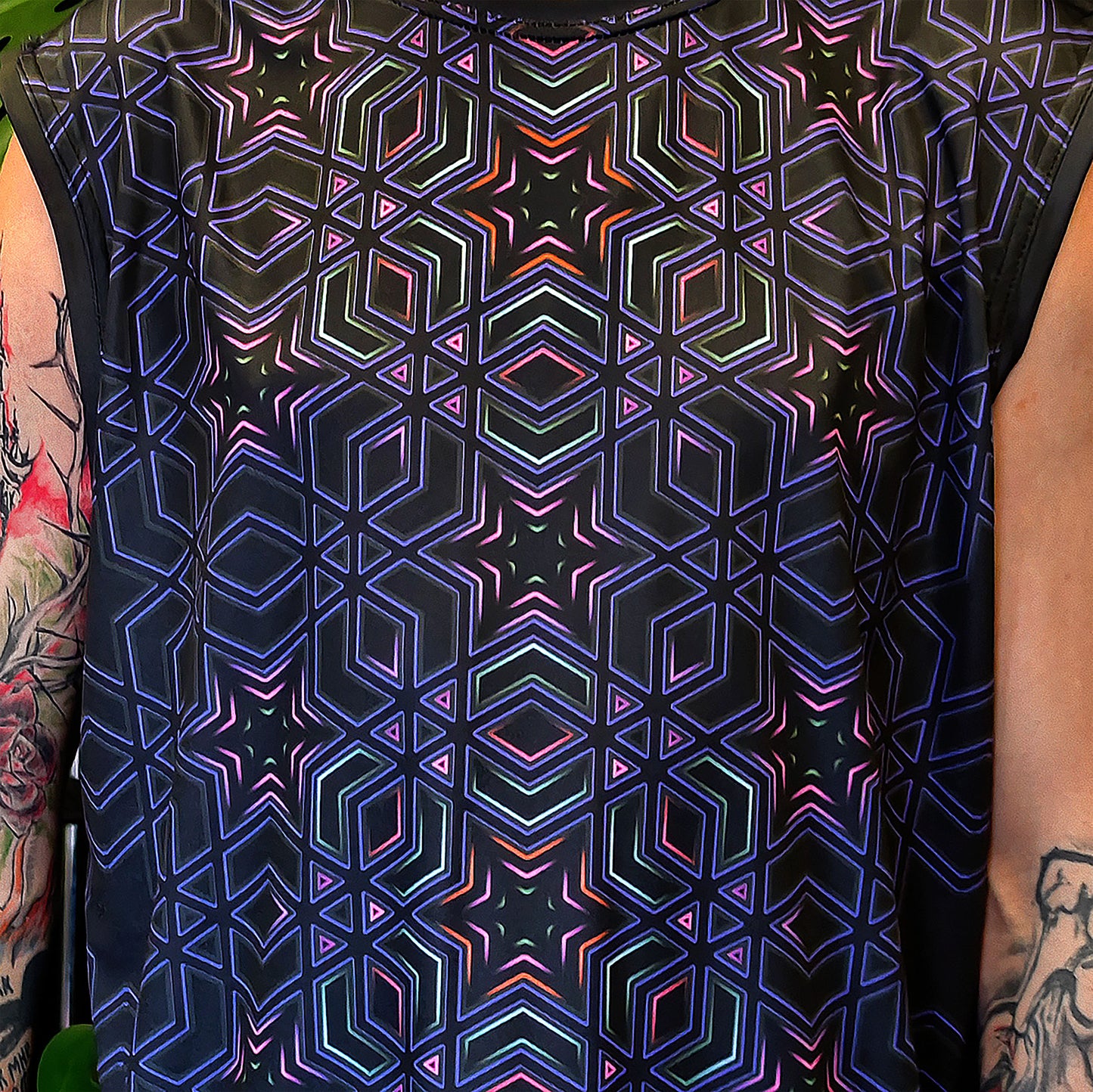 Sacred Geometry - Sleeveless T-Shirt Blacklight UV active