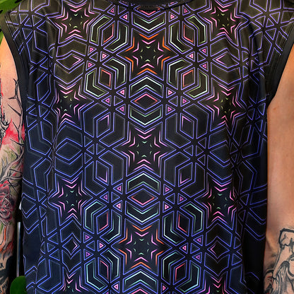 Sacred Geometry - Sleeveless T-Shirt Blacklight UV active